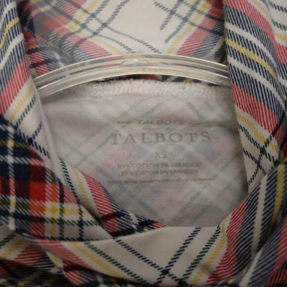 The Talbots Tee Womens XS Plaid Turtleneck Long Sleeve T-Shirt - Picture 3 of 7